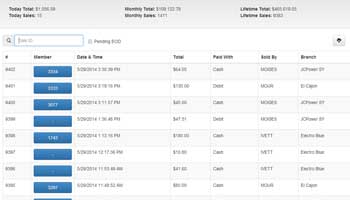 Webtools sales reports interface